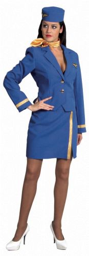 verhuur - carnaval - Uniform - airhostess blauw